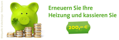200 € Bonus für neuen Heizkessel von Brötje, Buderus, Viessmann oder Wolf